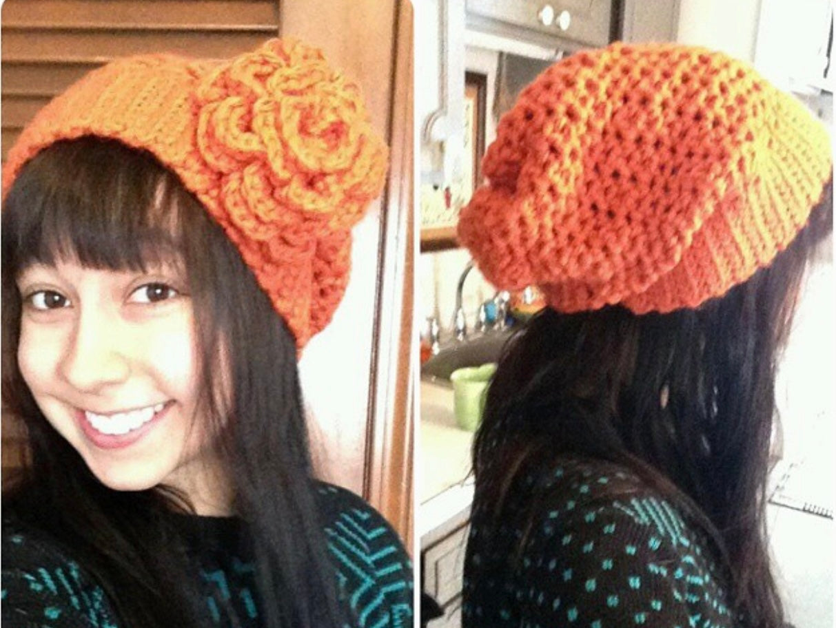 Slouchy Flower Hat