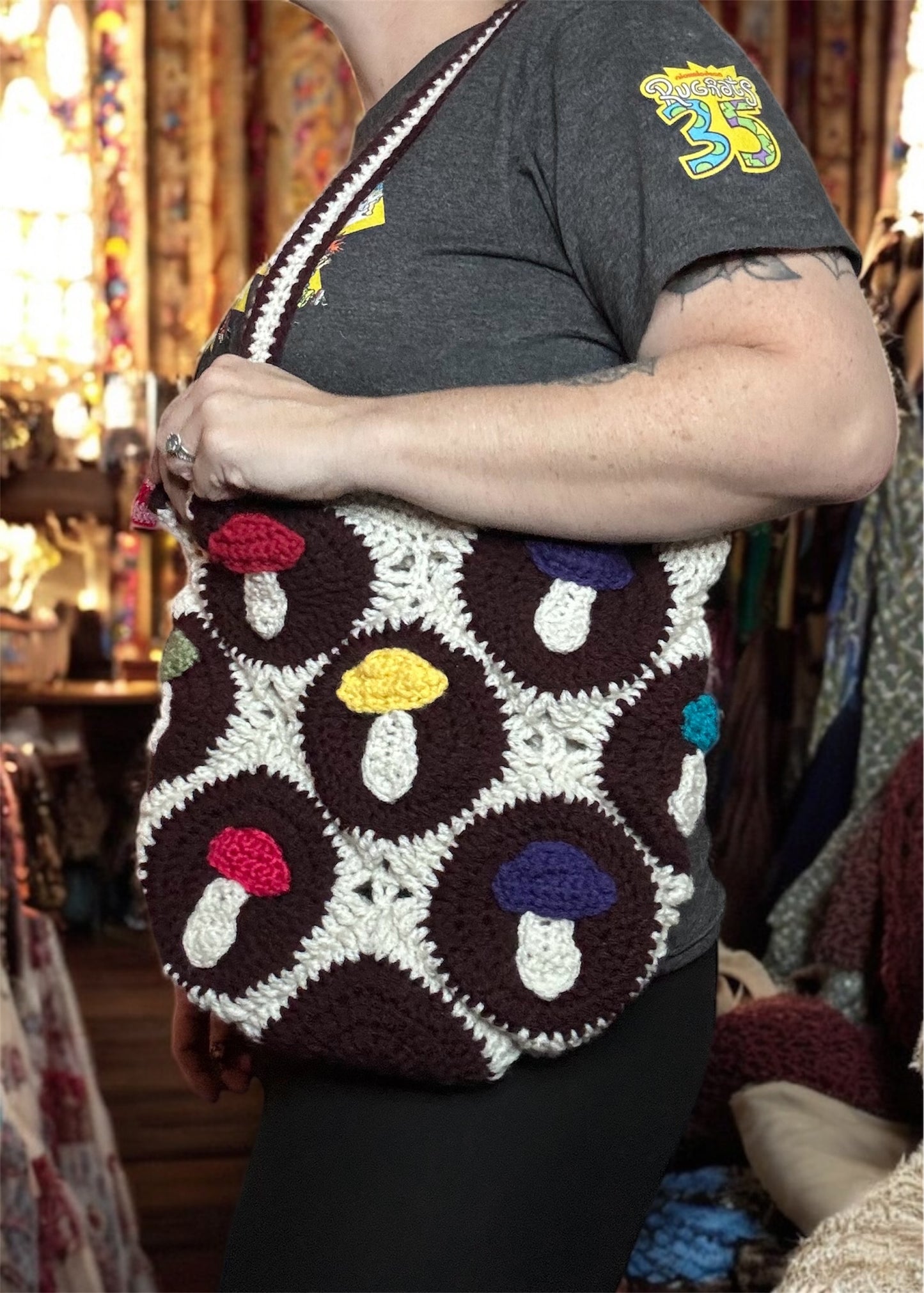 Handmade Crochet Mushroom Purse