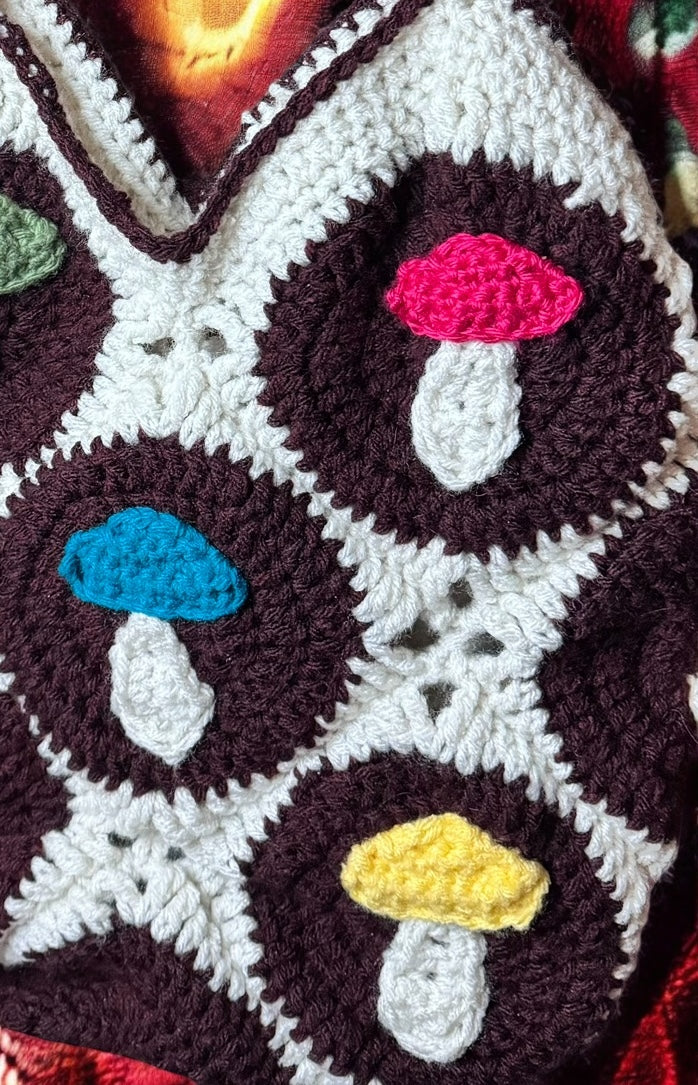 Handmade Crochet Mushroom Purse